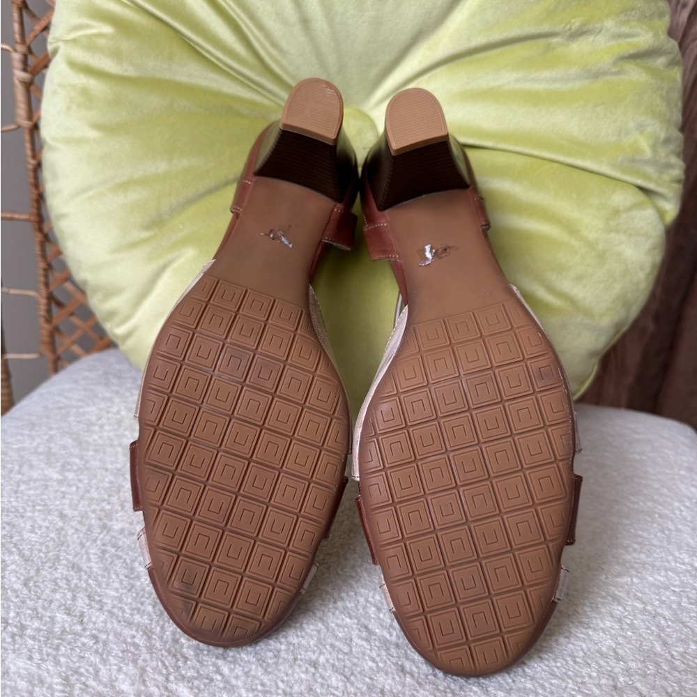 Brown and Cream Leather Women's Shoes - Picture 9 of 12